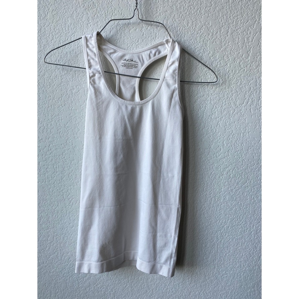 Marilyn Monroe Women Ribbed Seamless MINIMALIST Racerback Tank Top Size S White
